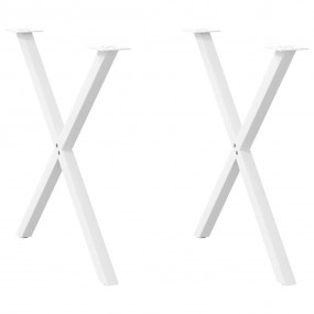 Dining Table Leg Set of 2 White Powder-coated steel Med...