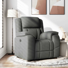Recliner Chair Dark Grey Polyester, Metal, Plywood, Foa...