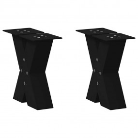 Coffee Table Leg Set of 2 Black Powder-coated steel Sma...