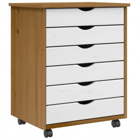 Rolling Cabinet Honey brown and white