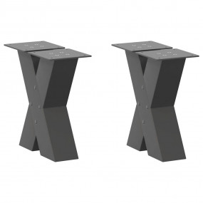 Coffee Table Leg Set of 2 Anthracite Powder-Coated Stee...