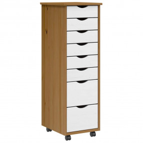Rolling Cabinet Honey brown and white
