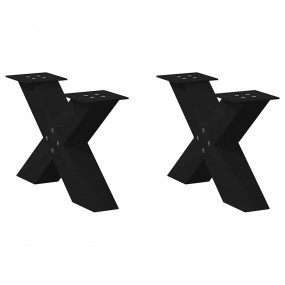 Coffee Table Leg Set of 2 Black Powder-coated steel