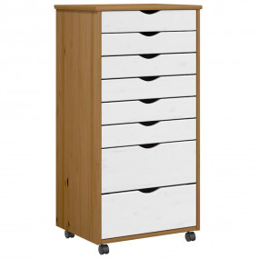 Rolling Cabinet Honey brown and white