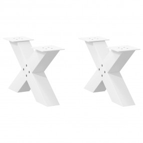 Coffee Table Leg Set of 2 White Powder-coated steel Sta...