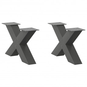Coffee Table Leg Set of 2 Anthracite Powder-coated stee...