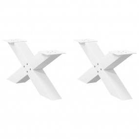 Coffee Table Leg Set of 2 White Powder-coated steel Med...