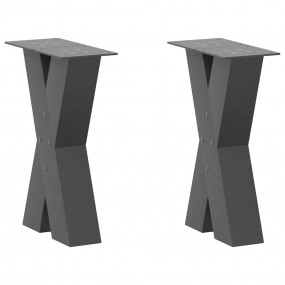 Coffee Table Leg Set of 2 Anthracite Powder-coated stee...