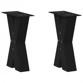 Coffee Table Leg Set of 2 Black Powder-coated Steel