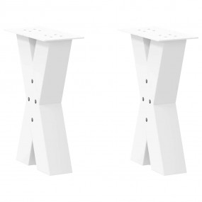 Coffee Table Leg Set of 2 White Powder-coated steel Med...