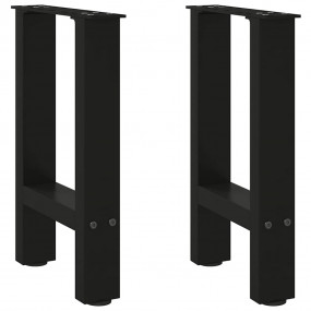 Coffee Table Leg Set of 2 Black Powder-Coated Steel