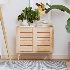 Cabinet Door Set of 2 Natural Pine Solid Pine Wood Smal...