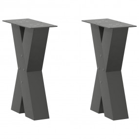 Coffee Table Leg Set of 2 Anthracite Powder-coated stee...