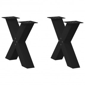 Coffee Table Leg Set of 2 Black Powder-coated Steel Med...
