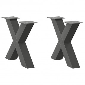 Coffee Table Leg Set of 2 Anthracite Powder-coated stee...