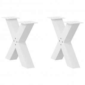Coffee Table Leg Set of 2 White Powder-coated steel Med...