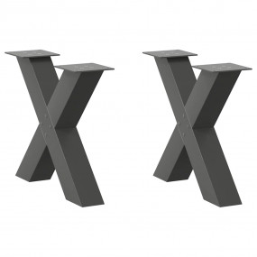 Coffee Table Leg Set of 2 Anthracite Powder-coated stee...