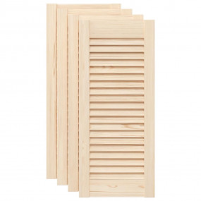 Cabinet Door Set of 4 Natural Solid Pine Wood Medium