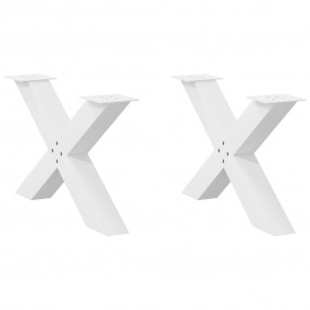 Coffee Table Leg Set of 2 White Powder-coated steel Med...
