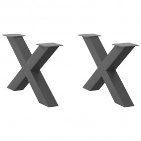 Coffee Table Leg Set of 2 Anthracite Powder-coated stee...