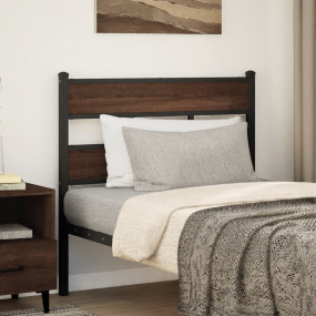 Bed Frame Brown Oak Steel and Engineered Wood
