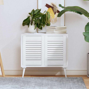 Cabinet Door Set of 2 White Solid Pine wood Standard