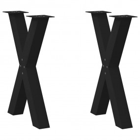 Dining Table Leg Set of 2 Black Powder-coated steel Adj...