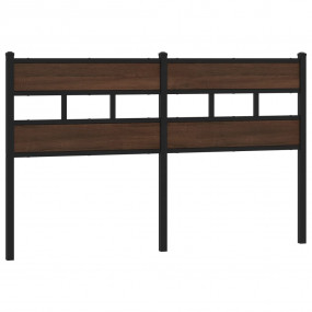 Bed Frame Brown Oak Steel, Engineered Wood For double b...