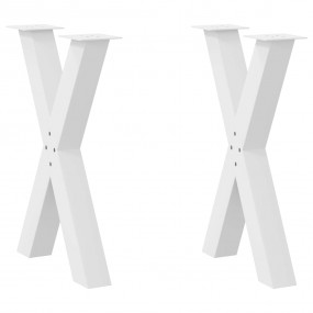 Dining Table Leg Set of 2 White Powder-coated steel