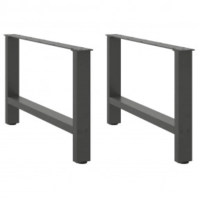 Coffee Table Leg Set of 2 Anthracite Powder-Coated Stee...