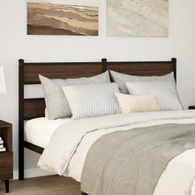 Bed Frame Brown Oak Steel 59 inch mattress width Tough