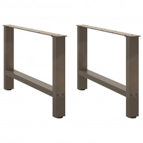 Coffee Table Leg Set of 2 Natural Steel Powder-Coated S...