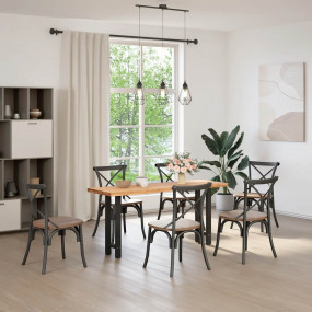 Coffee Table Leg Set of 2 Black Powder-Coated Steel