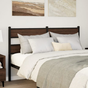 Bed Frame Brown Oak Steel, engineered wood Full Durable