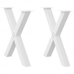 Dining Table Leg Set of 2 White Powder-coated steel Sta...