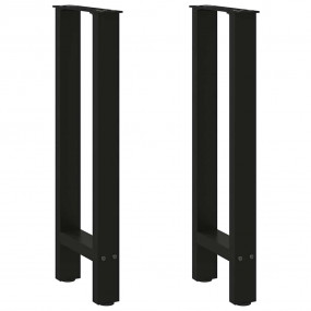 Coffee Table Leg Set of 2 Black Powder-Coated Steel