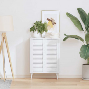 Cabinet Door Set of 2 White Solid Pine Wood 27.2 x 11.6...