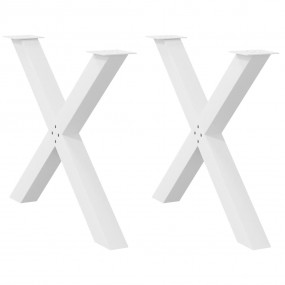 Dining Table Leg Set of 2 White Powder-coated steel Lar...