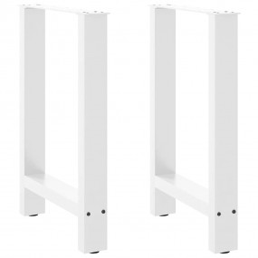 Coffee Table Leg Set of 2 White Powder-Coated Steel Med...