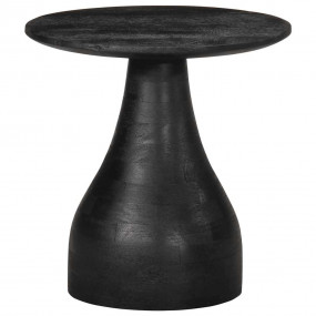 Side Table Black Solid Mango Wood Small Durable Side Ta...
