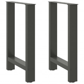 Coffee Table Leg Set of 2 Anthracite Powder-Coated Stee...