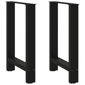 Coffee Table Leg Set of 2 Black Powder-coated steel Med...