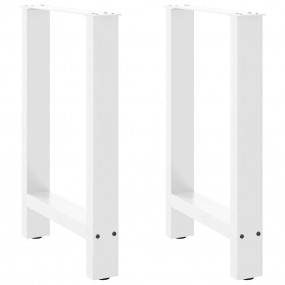 Coffee Table Leg Set of 2 White Powder-Coated Steel