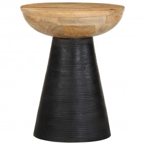 Side Table Black Solid mango wood Small Decorative Inla...
