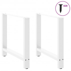 Coffee Table Leg Set of 2 White Powder-Coated Steel