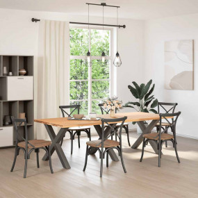 Dining Table Leg Set of 3 Anthracite Powder-coated stee...