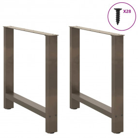 Coffee Table Leg Set of 2 Natural Steel Powder-coated s...