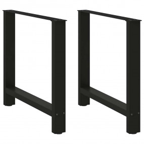 Coffee Table Leg Set of 2 Black Powder-Coated Steel