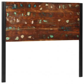 Headboard Multicolored Reclaimed Wood, Powder-Coated Ir...
