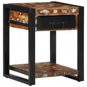 Side Table Multicolor Solid reclaimed wood Small Side T...